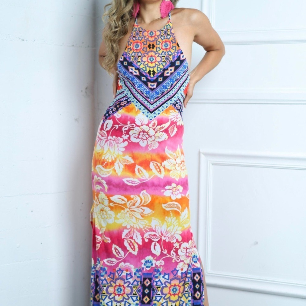 Floral Hawaiian Maxi Dress Size Medium NWOT - Picture 7 of 15